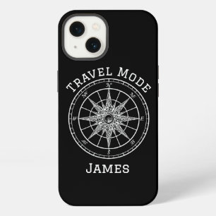 Etui iPhone 13 Typographie du mode Voyage, Boussole Vintage, Mini