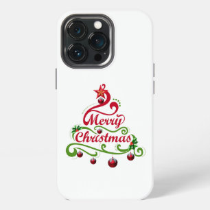 Etui iPhone 13 Pro Typographie élégante et ludique d'arbre de Noël to