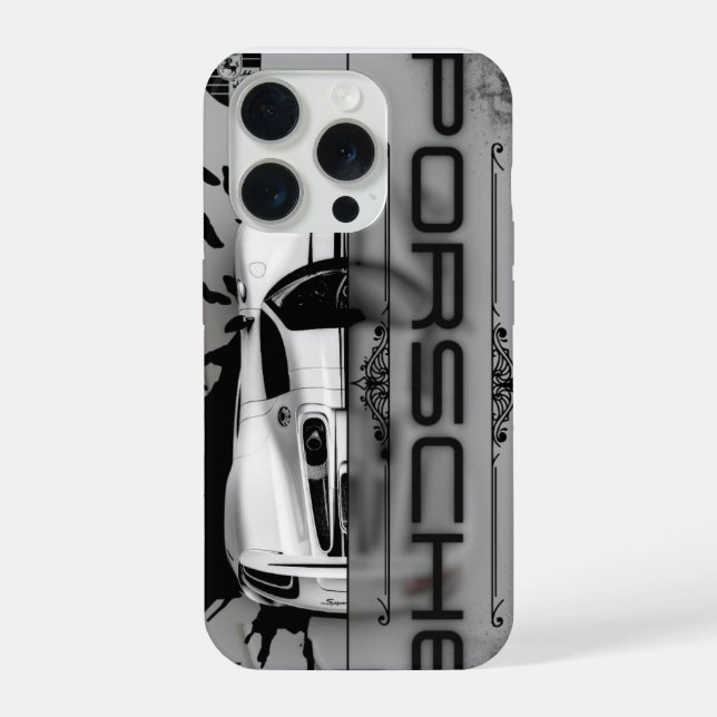 Coque iPhone Typographie Grunge de Supercar Porsche Élégante de (Verso)