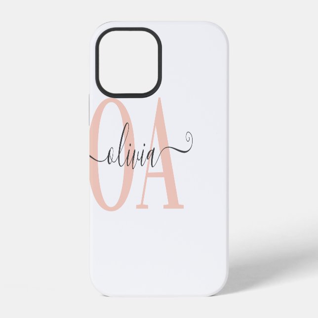 Coque iPhone Typographie moderne initiale simple chic (Verso)
