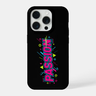 Coque iPhone 15 Pro Typographie Passion Vibrante - Rétro Art Pop Aes d