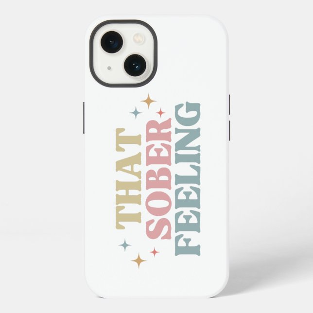 Coque iPhone Typographie Rétro Sobre Sentiment, Sobriété (Verso)