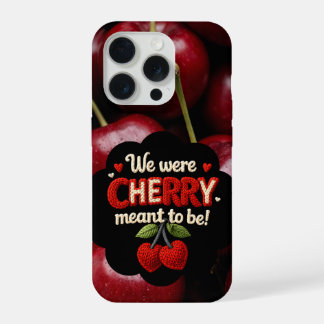 Coque iPhone 15 Pro Typographie style tricot cosy et cerises adorables