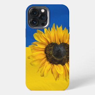 Etui iPhone 13 Pro Max Ukraine Cœur Tournesol