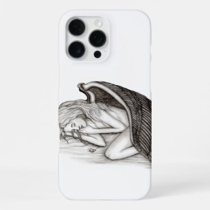 Coque iPhone 16 Pro Max Un ange endormi, noir et blanc