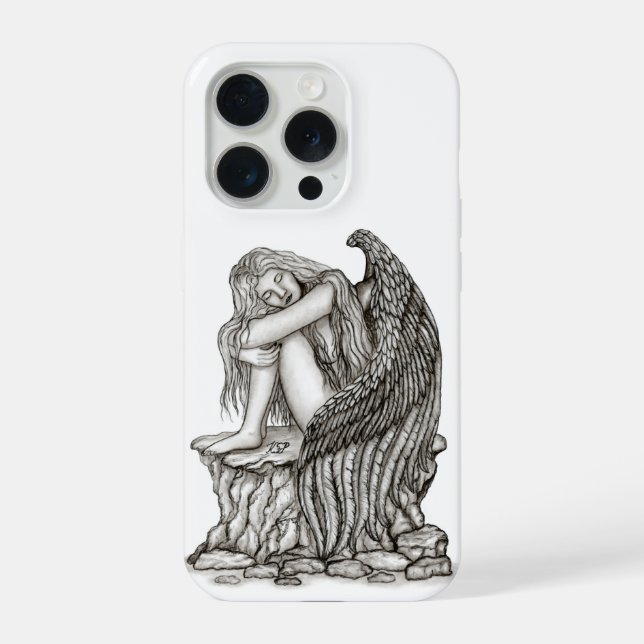 Coque iPhone Un ange endormi sur la pierre (Verso)