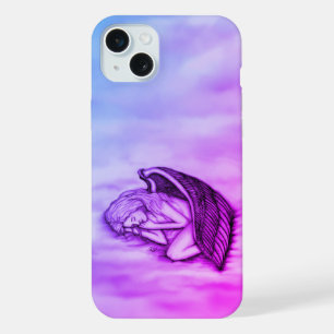 Coque iPhone 15 Plus Un ange endormi sur les nuages du ciel