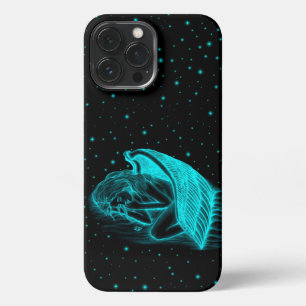 Etui iPhone 13 Pro Max Un Angel couché en noir et vert