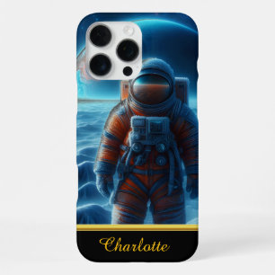 Coque iPhone 16 Pro Max Un astronaute en costume spatial, la terre derrièr
