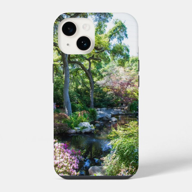 Coque iPhone un beau paysage printanier dans un jardin japonais (Verso)