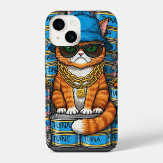 Coque Pour iPhone 14 Un chat grincheux aux chaînes d'or