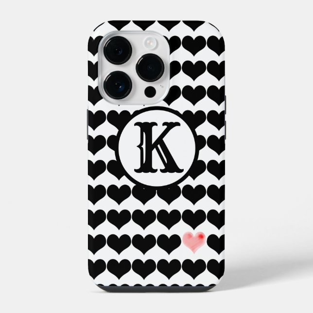Coque iPhone Un cœur rose (initiale) (Verso)