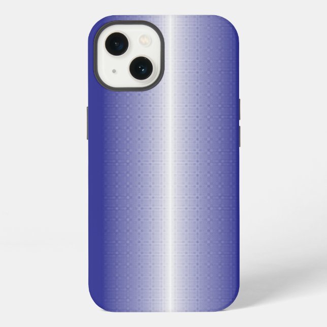Coque iPhone un fond rayé bleu et blanc (Verso)