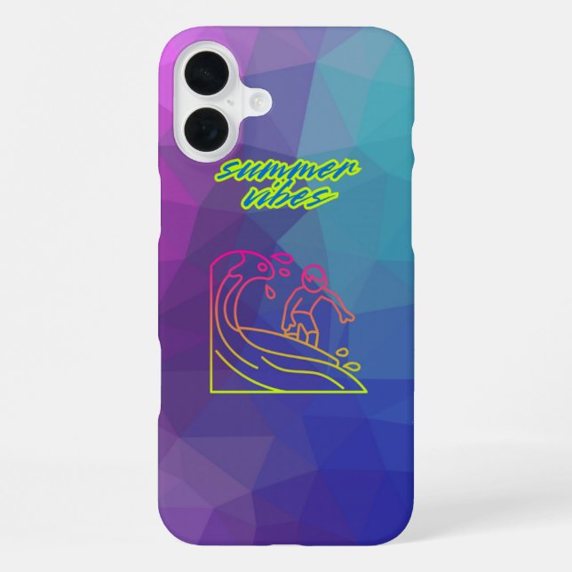 Coque iPhone Un garçon surfant avec l'ambiance estivale. (Verso)