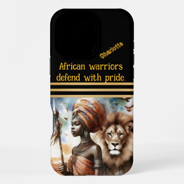 Coque iPhone Un guerrier à la force du lion (Verso)