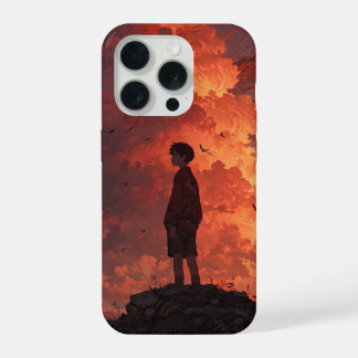 Coque iPhone 15 Pro Un jeune homme à l'horizon – Ciel cinématique de T