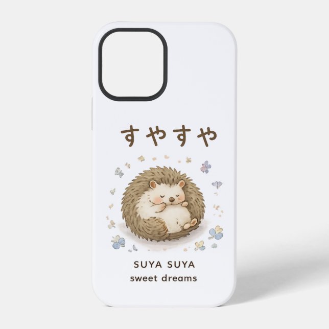 Coque iPhone Un petit hérisson profitant d'une sieste paisible (Verso)