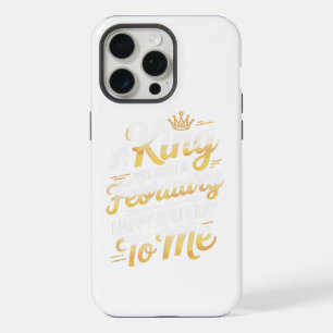 Coque iPhone 15 Pro Max Un roi est né en février conception d'anniversaire