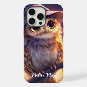 Coque iPhone 15 Pro Max Une chouette portant un Casquette sorcier