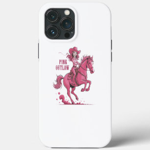 Etui iPhone 13 Pro Max Une cowgirl confiante montant un cheval fougueux