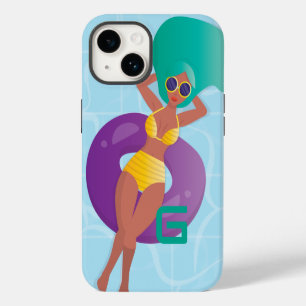 Coque Pour iPhone 14 Une femme noire dans la piscine, votre première