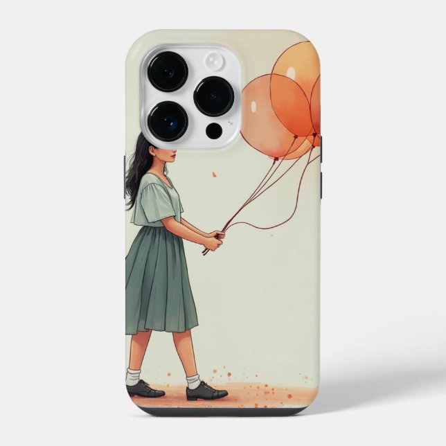 Coque iPhone Une fille coréenne tenant un ballon (Verso)