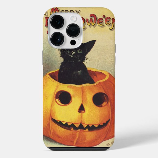 Coque iPhone Une joyeuse Halloween par Ellen Clapsaddle, Chat V (Verso)