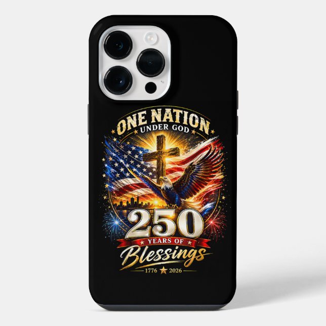 Coque iPhone Une nation sous Dieu 250 ans 250e anniversaire (Verso)