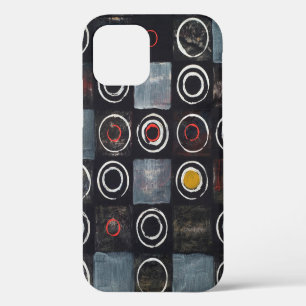 Coque iPhone 12 Une peinture abstraite ; une grille de cercles tam