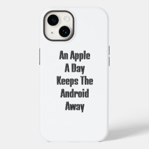 Coque Pour iPhone 14 Une pomme par jour éloigne Android, drôle