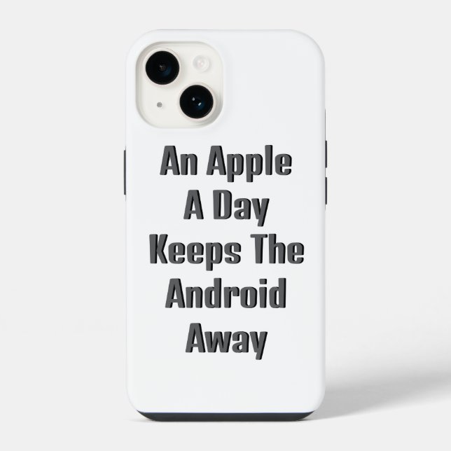 Coque iPhone Une pomme par jour éloigne Android, drôle (Verso)