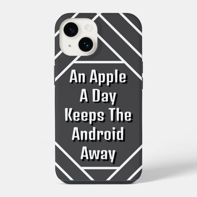 Coque iPhone Une pomme par jour garde l'Android loin, drôle (Verso)