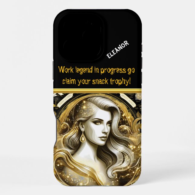 Coque iPhone Une représentation dorée d'un scientifique de donn (Verso)