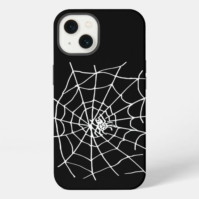 Coque iPhone Une toile d'araignée avec une araignée (Verso)