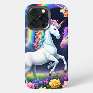 Etui iPhone 13 Pro Unicorne arc-en-ciel une