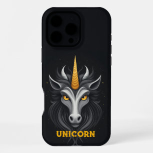 Coque iPhone 16 Pro Max Unicorne en colère Noir