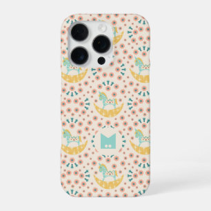 Coque iPhone 16 Pro Unicorne florale de Monogramme customisée sur la l