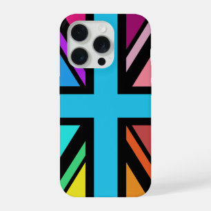 Coque iPhone 15 Pro Union Jack/Drapeau Multicolore+Noir