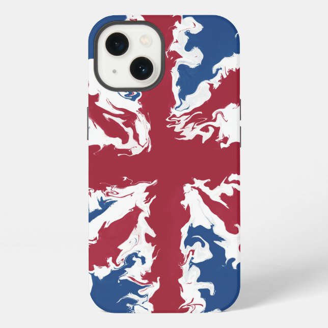 Coque iPhone Union Jack Liquid Art (Verso)