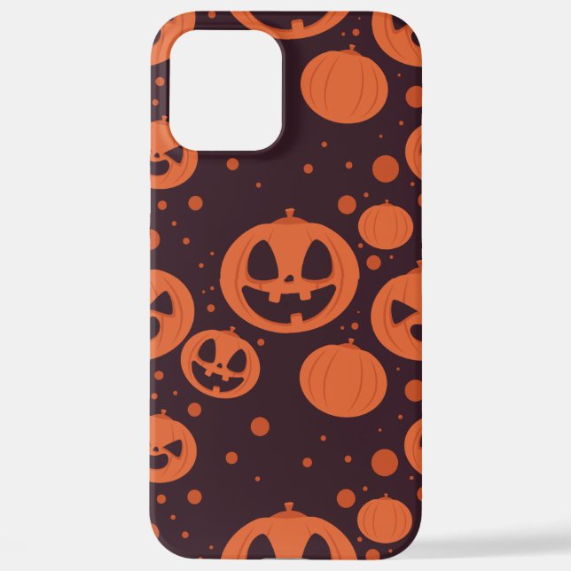 Coque iPhone Unique et drôle Citrouilles face à la nuit d'Hallo (Verso)