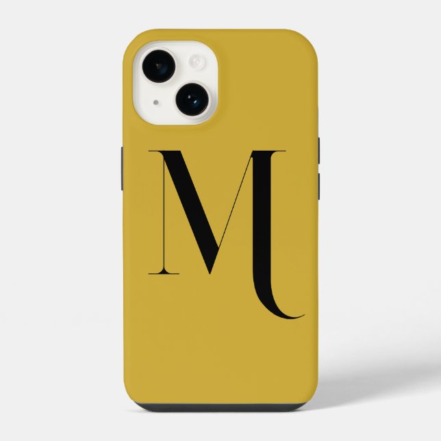 Coque iPhone Unique Extra Large Monogram Print M Or Métallisé (Verso)