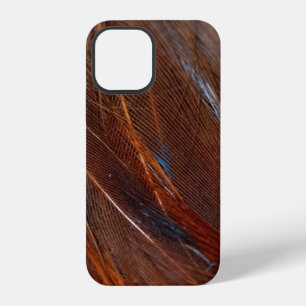 Coque iPhone 12 Up Close Detail of Colorful Peacock Feather Case-M