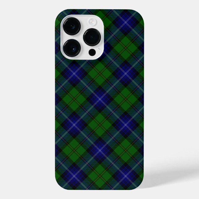 Coque iPhone Urquhart tartan bleu vert plaid (Verso)