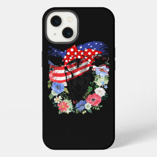 Etui iPhone 13 USA 4 juillet Drapeau américain Patriotique Vache