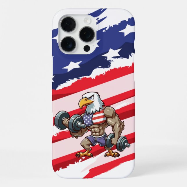 Coque iPhone USA/patriotic weightlifting bald eagle (Verso)