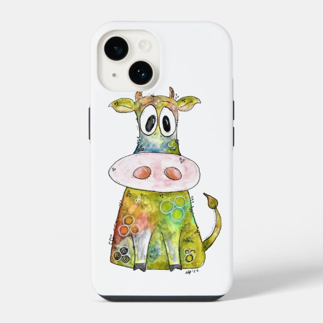 Coque iPhone Vache blanche couleur blanc mignon (Verso)