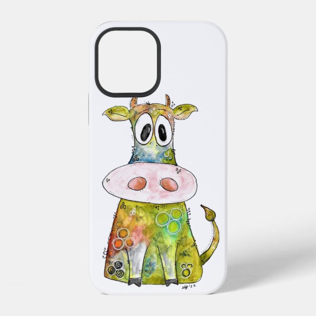 Coque iPhone Vache blanche couleur blanc mignon (Verso)