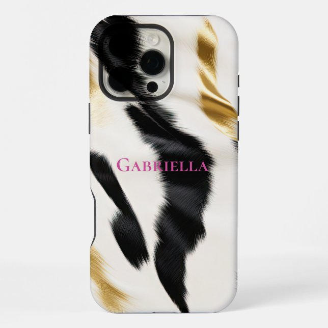 Coque iPhone Vache blanche noire (Verso)