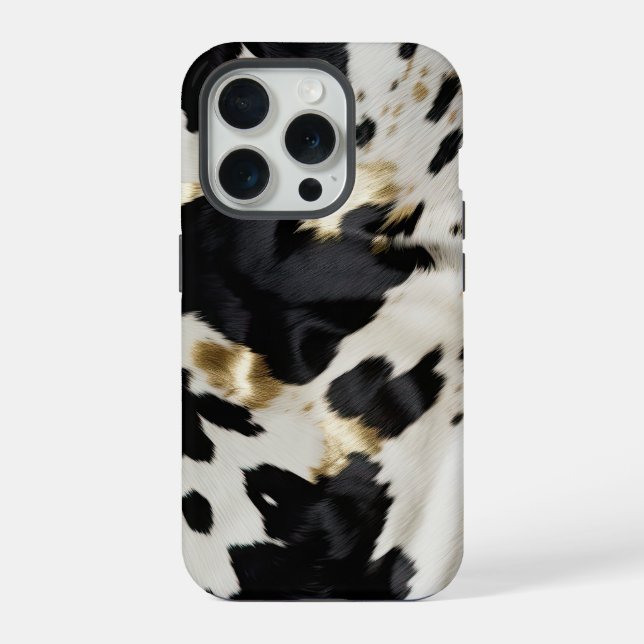 Coque iPhone Vache blanche noire (Verso)