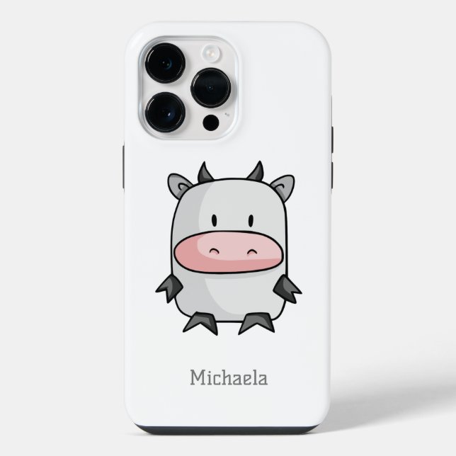 Coque iPhone Vache de dessin animé mignonne (Verso)